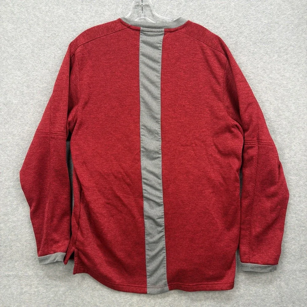 Adidas Baseball Sweatshirt‎ Mens Medium Red Pockets Saber Tooth Tigers School